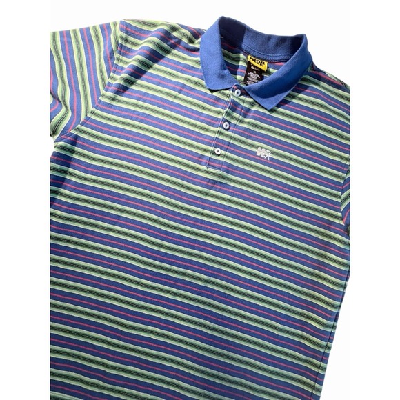 Worble Other - WORBLE XL Strikeout Blue, Red & Green Stripe Polo Shirt Y2k Men's